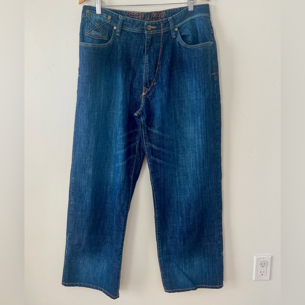 ENYCE Jeans Men’s 36x32 Baggy Hip Hop 90s Y2K Skater Wide Leg Vintage Denim